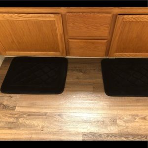 Three black memory foam bath mats